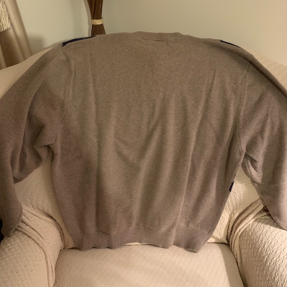 Tan, navy and cream color argyle style sweater. - Picture 5 of 5